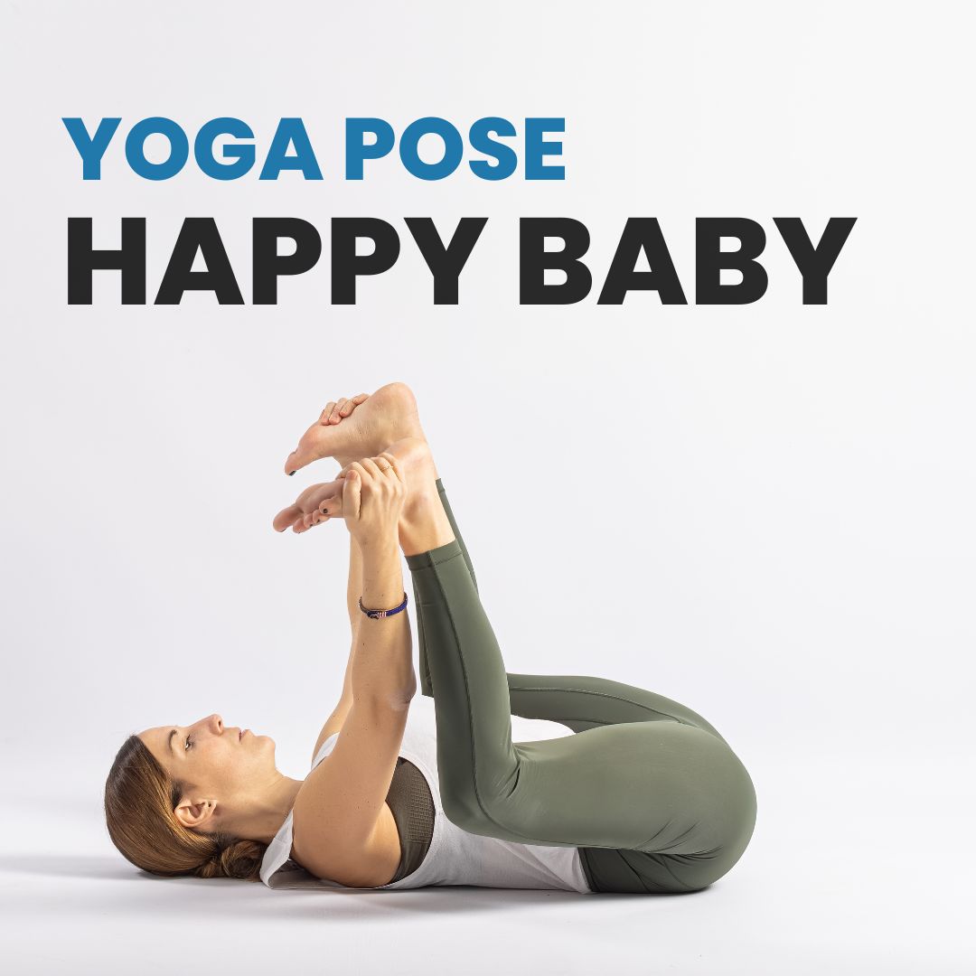 Premium PSD | Happy baby ananda balasana yoga male pose exercise