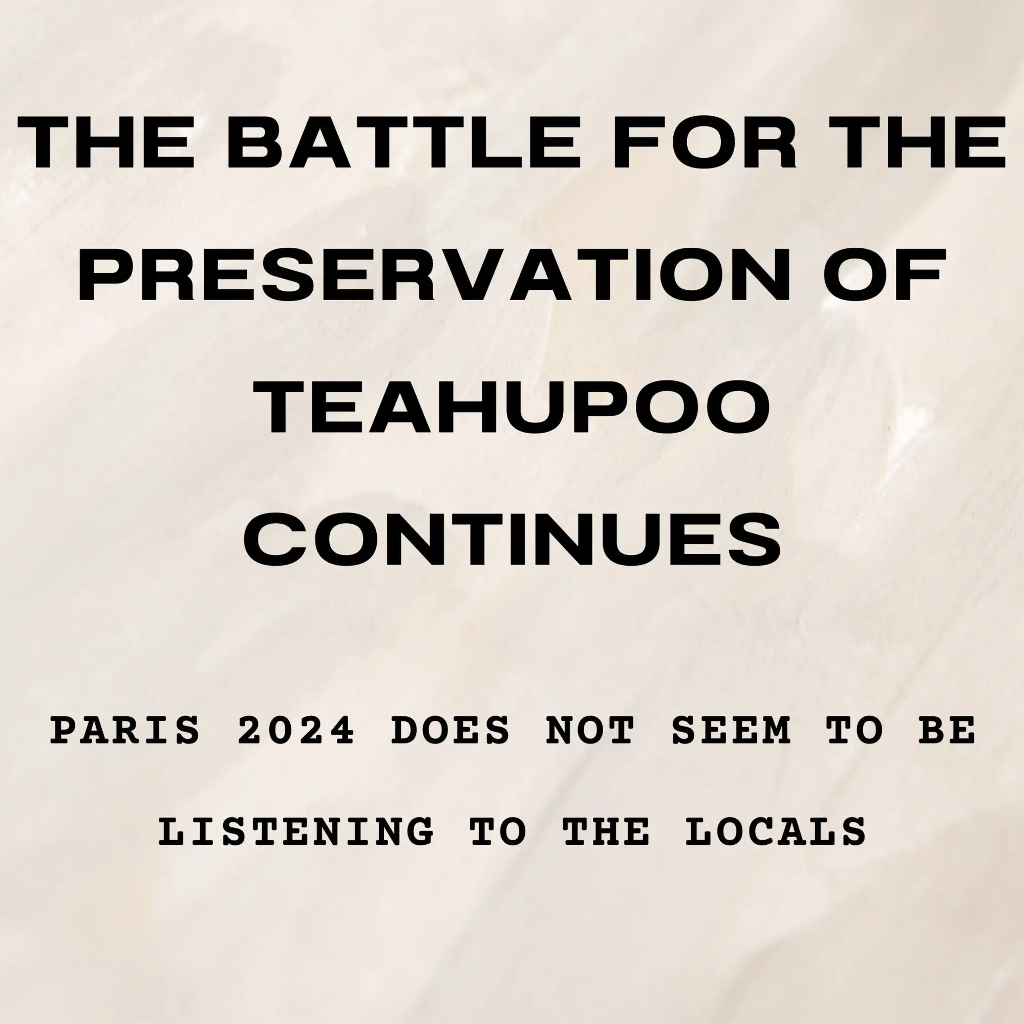 The Battle for the Preservation of Teahupoo Continues Paris 2024 Does Not Seem to Be Listening Locals