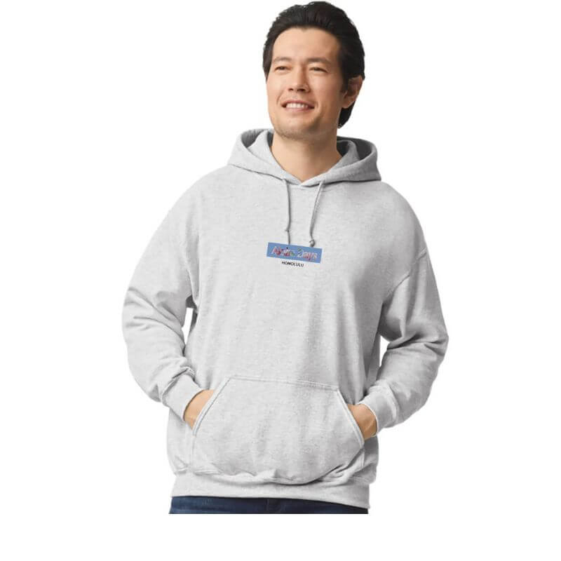 Aloha Days Hoodie Box Logo Made In Hawaii (Small-Large) Grey - CLOTHING - [Surfboards Surf Shop and Clothing Boutique Honolulu]