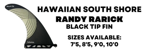 Randy Rarick BLACK TIP FLEX Longboard Fin 7.5’’-10.0’’ Carbon Super Flex Tip