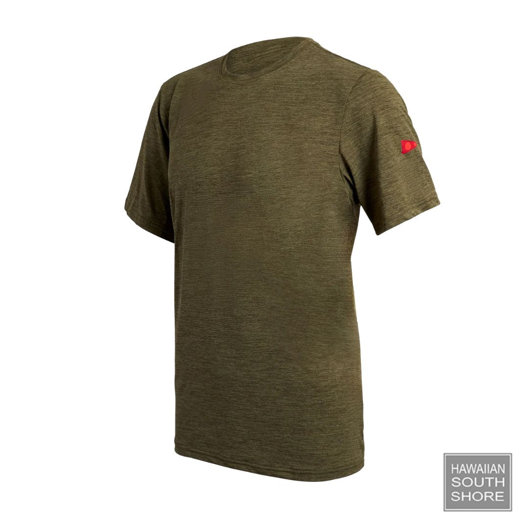 Florence Marine X T-Shirt Airtex Short Sleeve (Small-XLarge) Heather Burnt Olive - CLOTHING - [Surfboards Surf Shop and Clothing Boutique Honolulu]