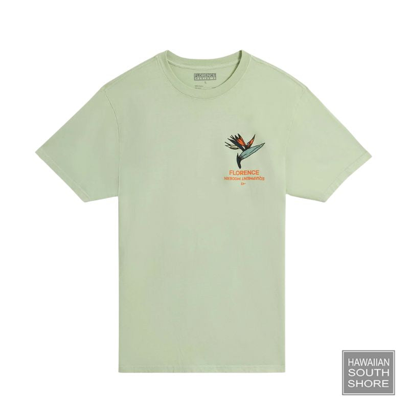 Florence Marine X T-Shirt Birds of Paradise (Small-Large) Light Olive - CLOTHING - [Surfboards Surf Shop and Clothing Boutique Honolulu]