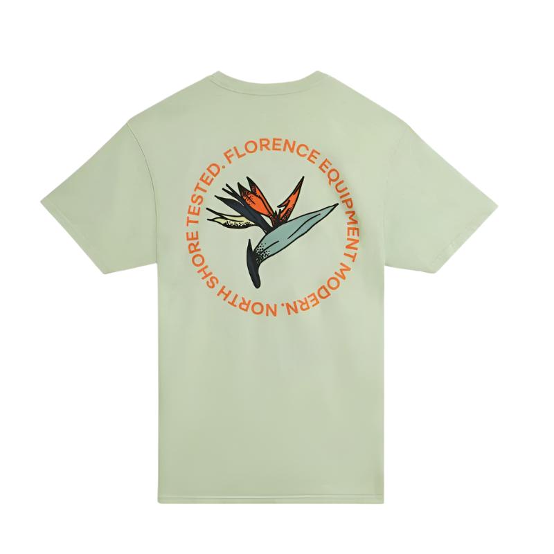 Florence Marine X T-Shirt Birds of Paradise (Small-Large) Light Olive - CLOTHING - [Surfboards Surf Shop and Clothing Boutique Honolulu]