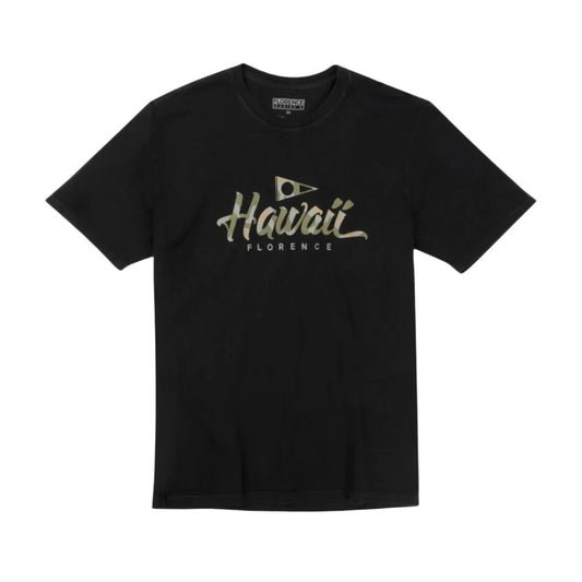 Florence Marine X T-Shirt Island Script (Small-XXLarge) Black - CLOTHING - [Surfboards Surf Shop and Clothing Boutique Honolulu]