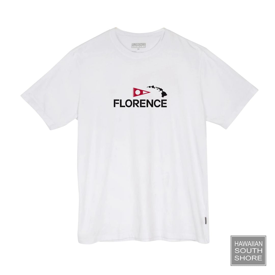 Florence Marine X T-Shirt Logo Island Chain (Small-XLarge) White - CLOTHING - [Surfboards Surf Shop and Clothing Boutique Honolulu]