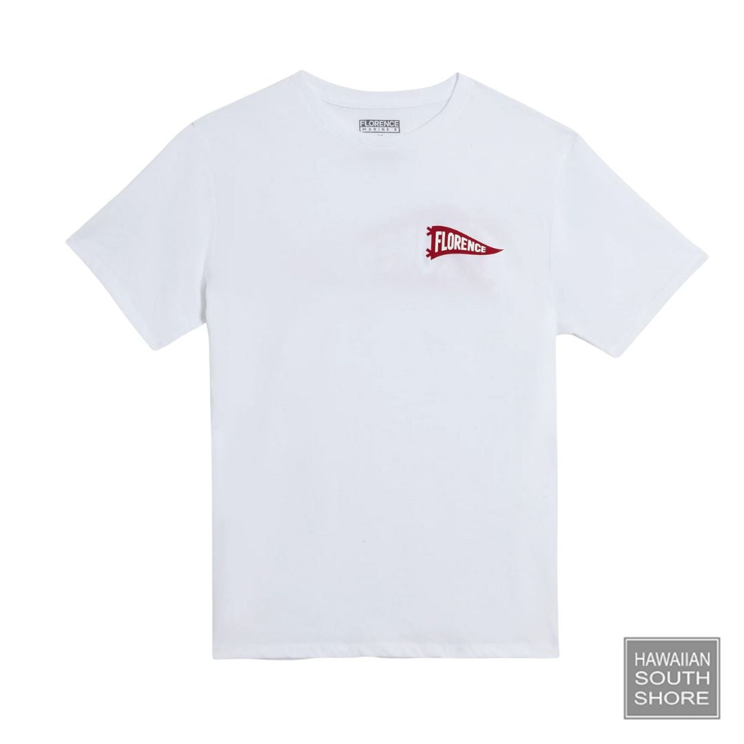 Florence Marine X T-Shirt Pennant (Small-XLarge) White - CLOTHING - [Surfboards Surf Shop and Clothing Boutique Honolulu]