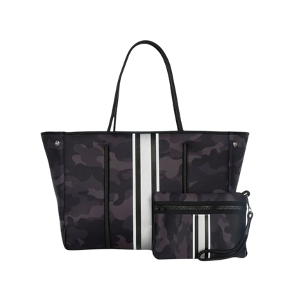 HA Bag Grayson PRIME Neoprene Tote White Black Silver Stripe - BAG - [Surfboards Surf Shop and Clothing Boutique Honolulu]