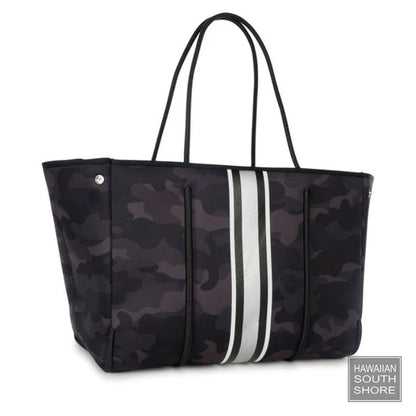 HA Bag Grayson PRIME Neoprene Tote White Black Silver Stripe - BAG - [Surfboards Surf Shop and Clothing Boutique Honolulu]