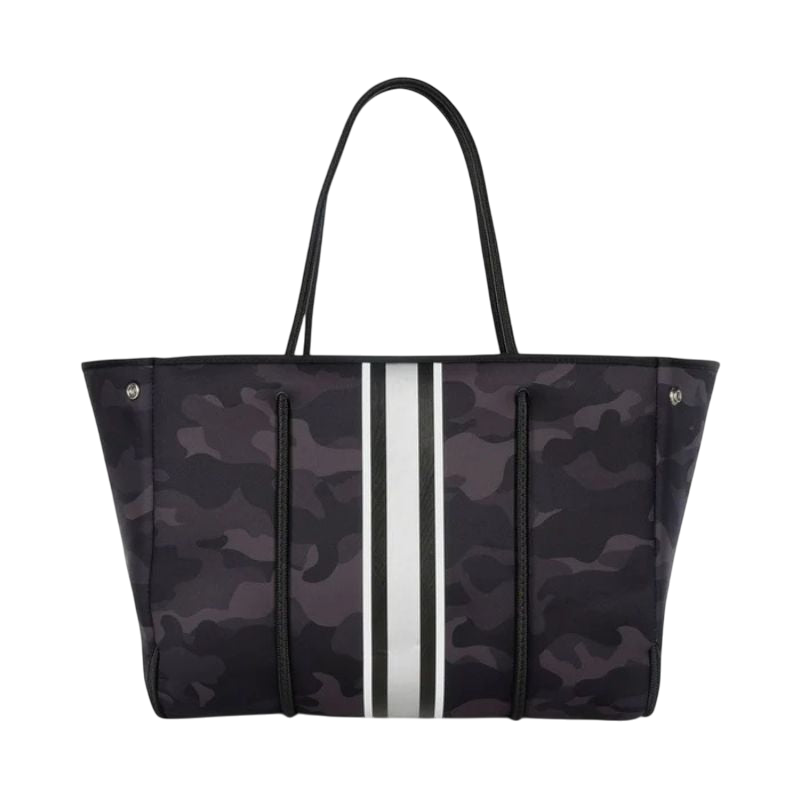 HA Bag Grayson PRIME Neoprene Tote White Black Silver Stripe - BAG - [Surfboards Surf Shop and Clothing Boutique Honolulu]