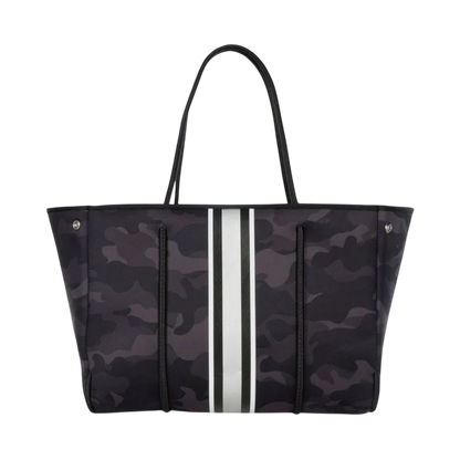 HA Bag Grayson PRIME Neoprene Tote White Black Silver Stripe - BAG - [Surfboards Surf Shop and Clothing Boutique Honolulu]