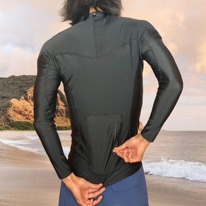 HawaiianSouthShore W/P Rashguard Fitted (Small-XLarge) Longsleeves Black - CLOTHING - [Surfboards Surf Shop and Clothing Boutique Honolulu]