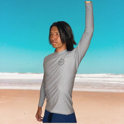 HawaiianSouthShore W/P Rashguard Fitted (Small-XXLarge) Longsleeves Grey - CLOTHING - [Surfboards Surf Shop and Clothing Boutique Honolulu]