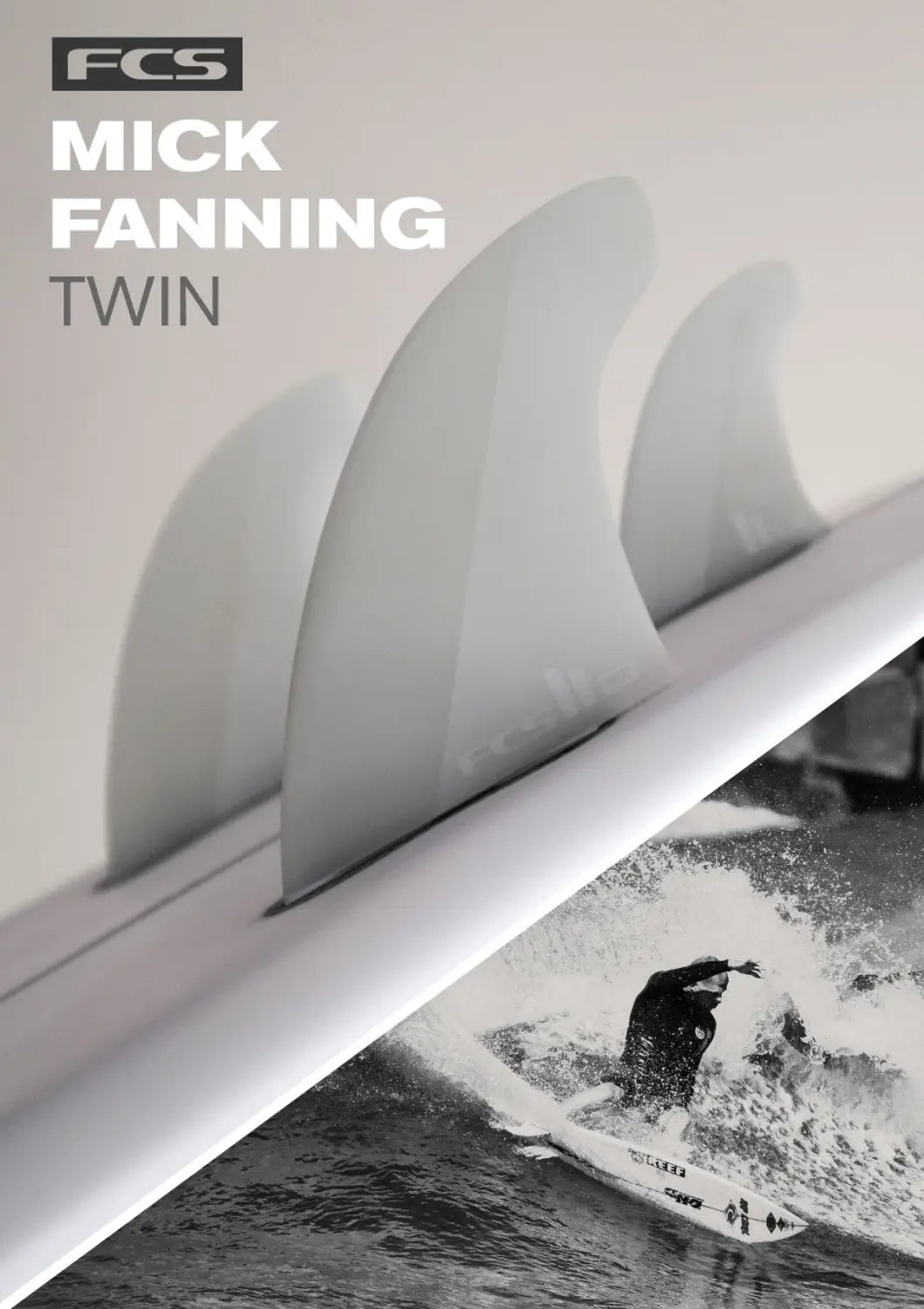 The H4/MF Twin Fin from FCS and Mick Fanning Hawaiian South Shore