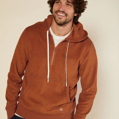 Outerknown Hoodie Hightide Half Zip Large Cedar - CLOTHING - [Surfboards Surf Shop and Clothing Boutique Honolulu]