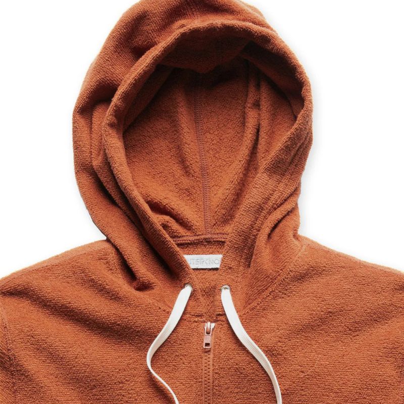 Outerknown Hoodie Hightide Half Zip Large Cedar - CLOTHING - [Surfboards Surf Shop and Clothing Boutique Honolulu]