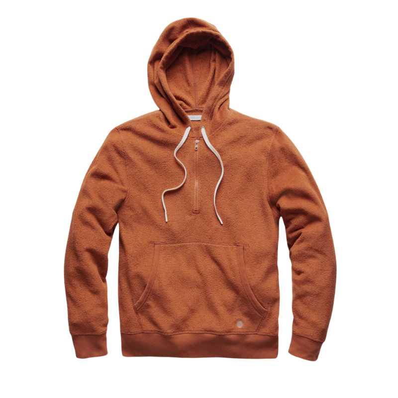 Outerknown Hoodie Hightide Half Zip Large Cedar - CLOTHING - [Surfboards Surf Shop and Clothing Boutique Honolulu]