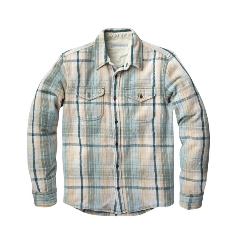 Outerknown SHIRT Grey Mist Bienvenido Plaid Medium - CLOTHING - [Surfboards Surf Shop and Clothing Boutique Honolulu]