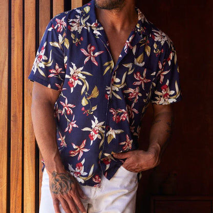 Outerknown SHIRT The BBQ (Med-XLarge) Marine Tropical Flora