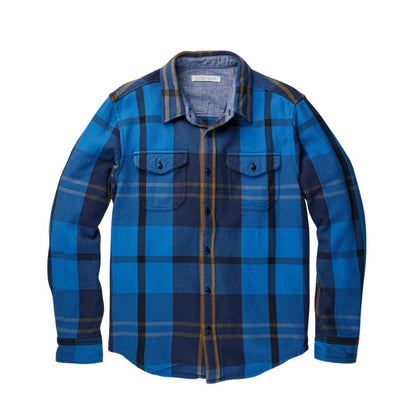 Outerknown SHIRT True Blue Country Plaid Small - CLOTHING - [Surfboards Surf Shop and Clothing Boutique Honolulu]