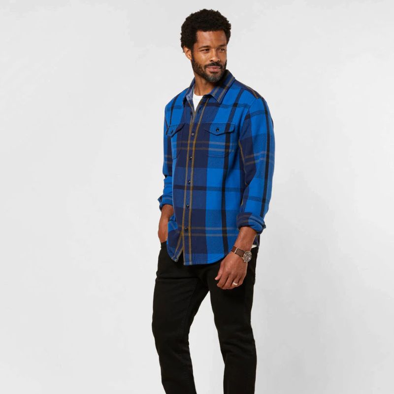 Outerknown SHIRT True Blue Country Plaid Small - CLOTHING - [Surfboards Surf Shop and Clothing Boutique Honolulu]