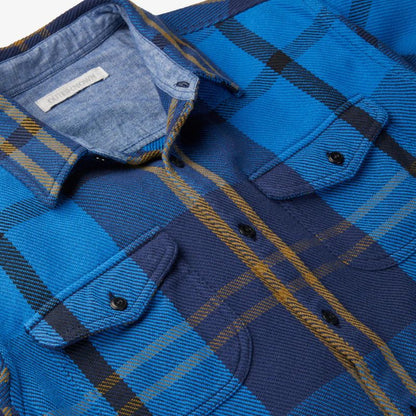 Outerknown SHIRT True Blue Country Plaid Small - CLOTHING - [Surfboards Surf Shop and Clothing Boutique Honolulu]