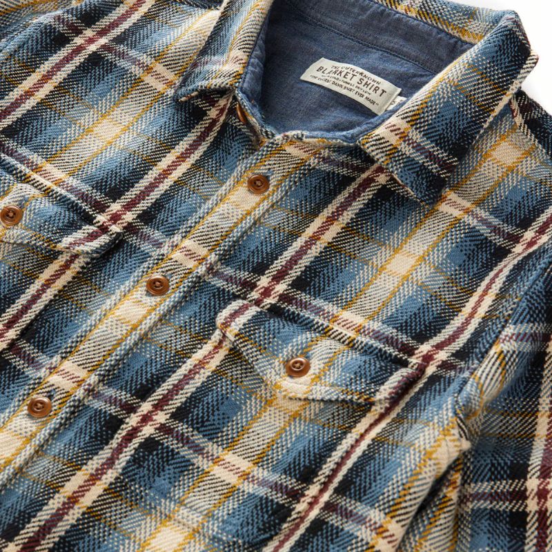 Outerknown SHIRT (Medium-XLarge) French Blue Spotlight Plaid - CLOTHING - [Surfboards Surf Shop and Clothing Boutique Honolulu]