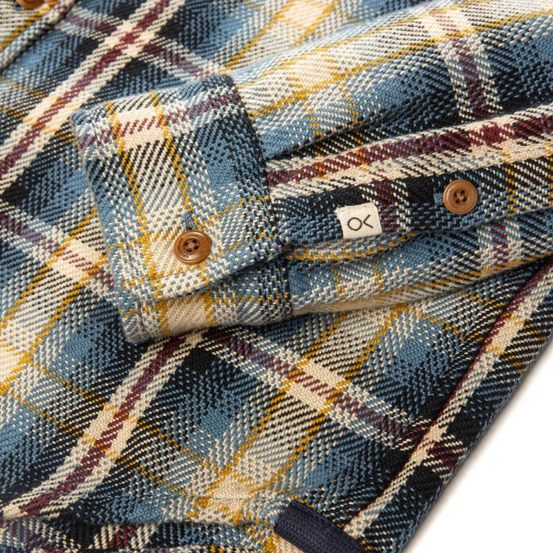 Outerknown SHIRT (Medium-XLarge) French Blue Spotlight Plaid - CLOTHING - [Surfboards Surf Shop and Clothing Boutique Honolulu]