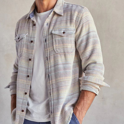 Outerknown SHIRT (Small-XLarge) Sunrise Mojave Stripe - CLOTHING - [Surfboards Surf Shop and Clothing Boutique Honolulu]