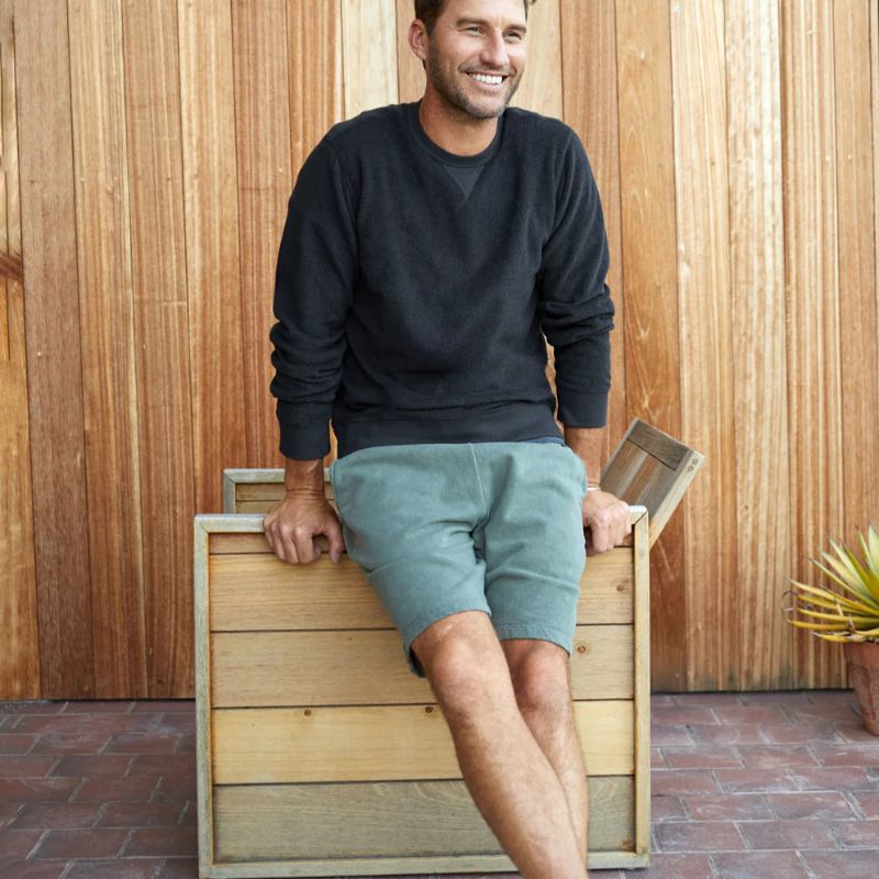 Outerknown Sweater Hightide Crew (Small-XXLarge) Pitch Black - CLOTHING - [Surfboards Surf Shop and Clothing Boutique Honolulu]