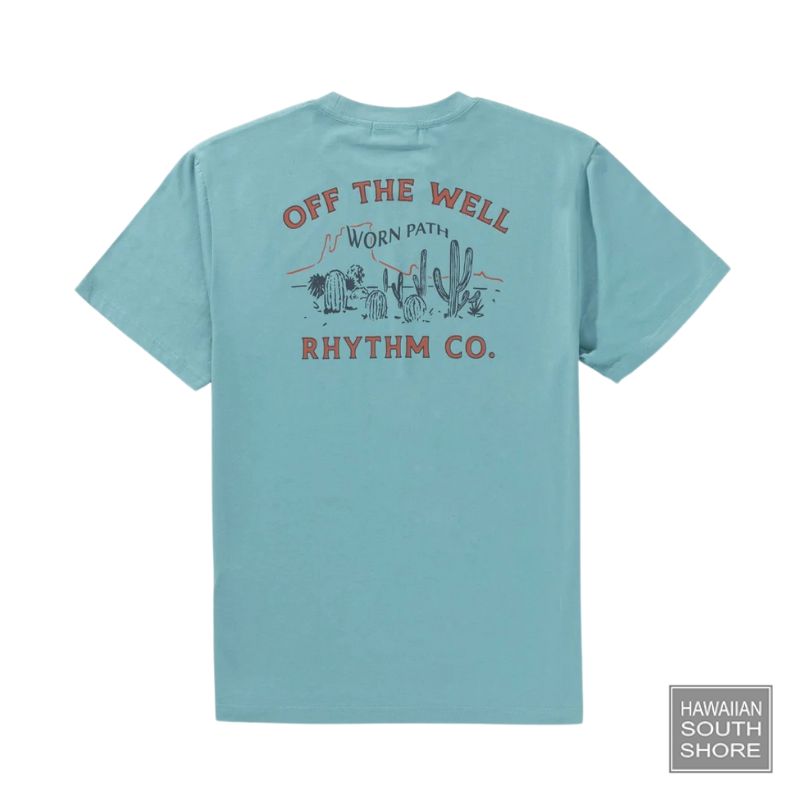 RHYTHM T-Shirt Worn Path Medium Mineral Blue -  - [Surfboards Surf Shop and Clothing Boutique Honolulu]