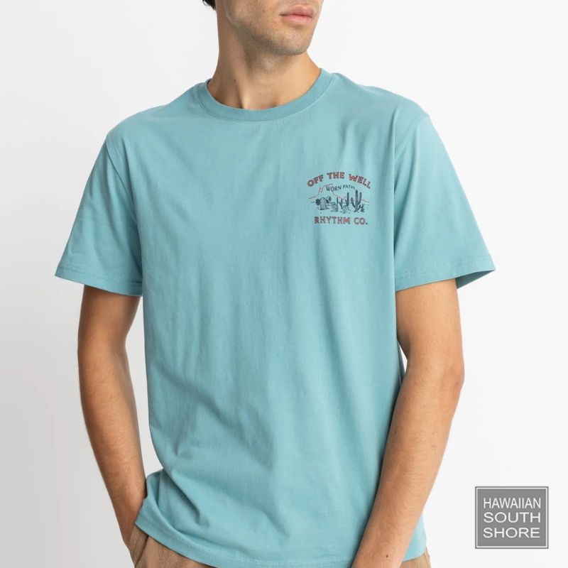 RHYTHM T-Shirt Worn Path Medium Mineral Blue -  - [Surfboards Surf Shop and Clothing Boutique Honolulu]