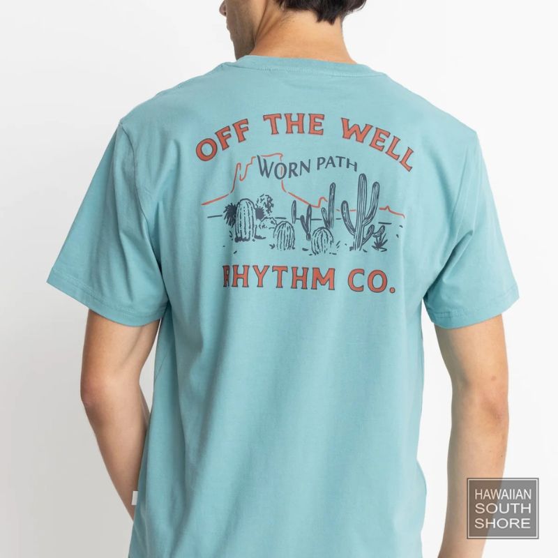 RHYTHM T-Shirt Worn Path Medium Mineral Blue -  - [Surfboards Surf Shop and Clothing Boutique Honolulu]