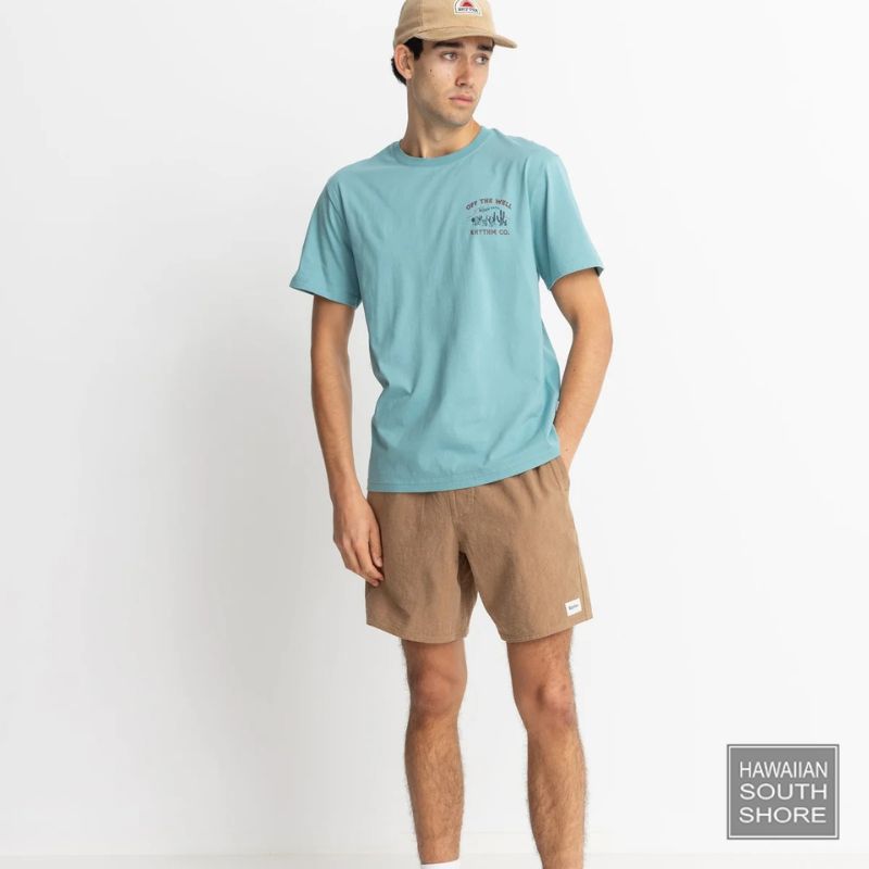 RHYTHM T-Shirt Worn Path Medium Mineral Blue -  - [Surfboards Surf Shop and Clothing Boutique Honolulu]