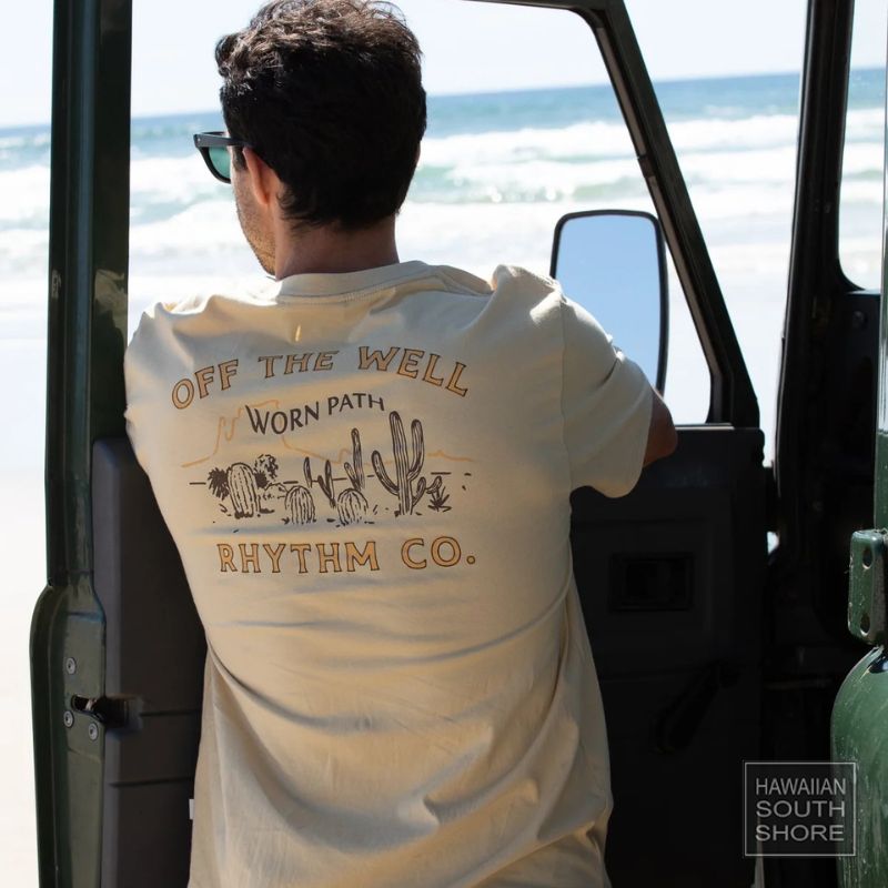 RHYTHM T-Shirt Worn Path (Med-Large) Sand -  - [Surfboards Surf Shop and Clothing Boutique Honolulu]