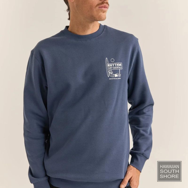 RHYTHM Sweater Crew Fleece (XSmall-XLarge) Navy - CLOTHING - [Surfboards Surf Shop and Clothing Boutique Honolulu]