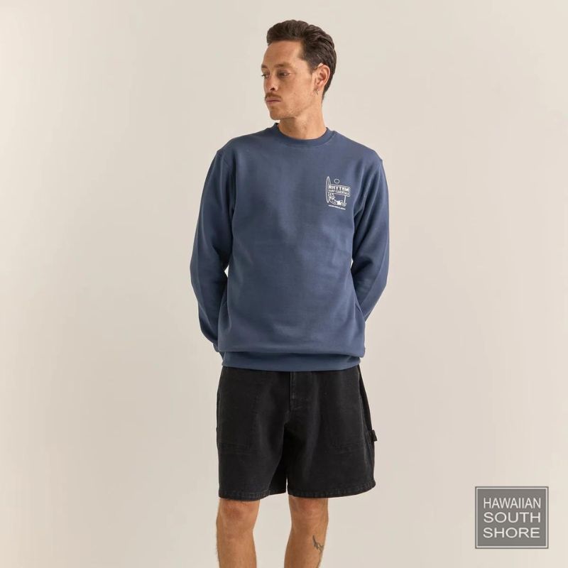 RHYTHM Sweater Crew Fleece (XSmall-XLarge) Navy - CLOTHING - [Surfboards Surf Shop and Clothing Boutique Honolulu]