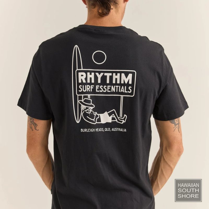 RHYTHM T-Shirt Siesta (Small-XLarge) Black -  - [Surfboards Surf Shop and Clothing Boutique Honolulu]