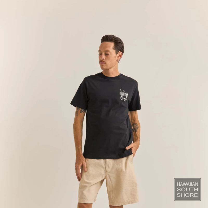 RHYTHM T-Shirt Siesta (Small-XLarge) Black -  - [Surfboards Surf Shop and Clothing Boutique Honolulu]