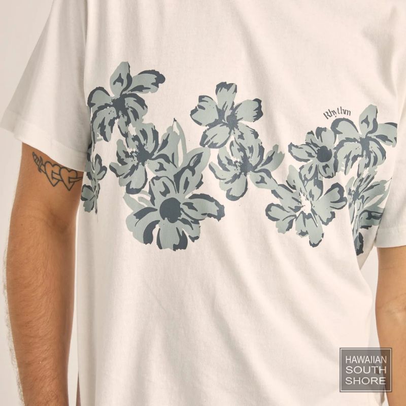 RHYTHM T-Shirt Vacation Floral (Small-Large) Vintage White - CLOTHING - [Surfboards Surf Shop and Clothing Boutique Honolulu]