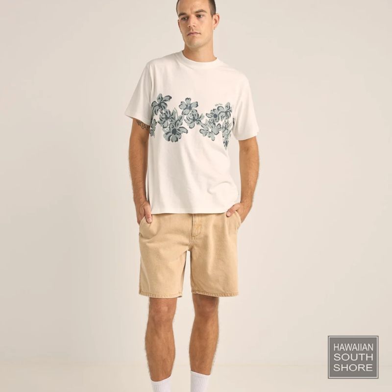 RHYTHM T-Shirt Vacation Floral (Small-Large) Vintage White - CLOTHING - [Surfboards Surf Shop and Clothing Boutique Honolulu]