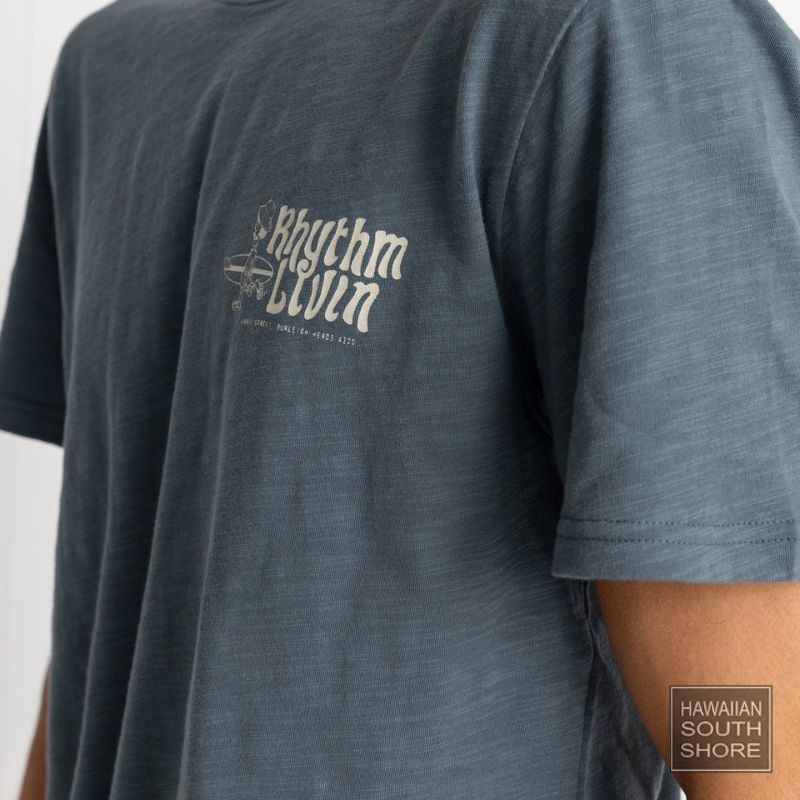 RHYTHM T-Shirt Livin Slub (Small - Medium) Slate - CLOTHING - [Surfboards Surf Shop and Clothing Boutique Honolulu]