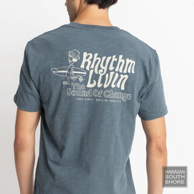 RHYTHM T-Shirt Livin Slub (Small - Medium) Slate - CLOTHING - [Surfboards Surf Shop and Clothing Boutique Honolulu]