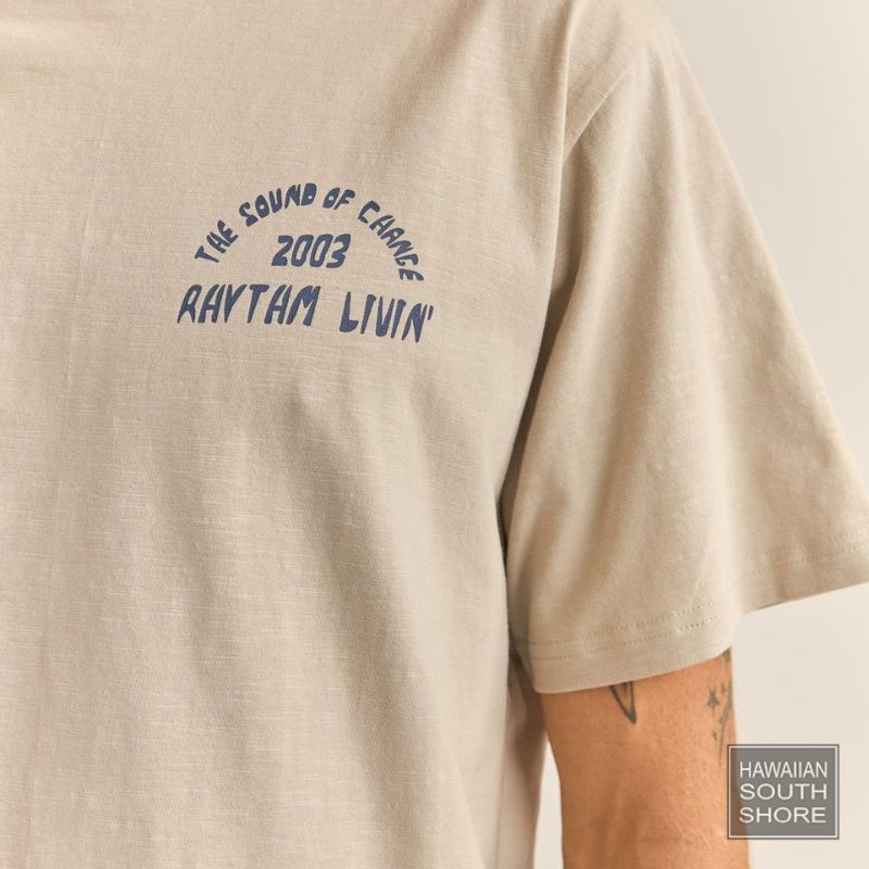 RHYTHM TEE Down Under Slub (Small-Large) Stone -  - [Surfboards Surf Shop and Clothing Boutique Honolulu]