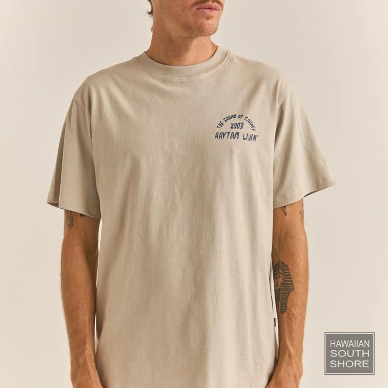 RHYTHM TEE Down Under Slub (Small-Large) Stone -  - [Surfboards Surf Shop and Clothing Boutique Honolulu]