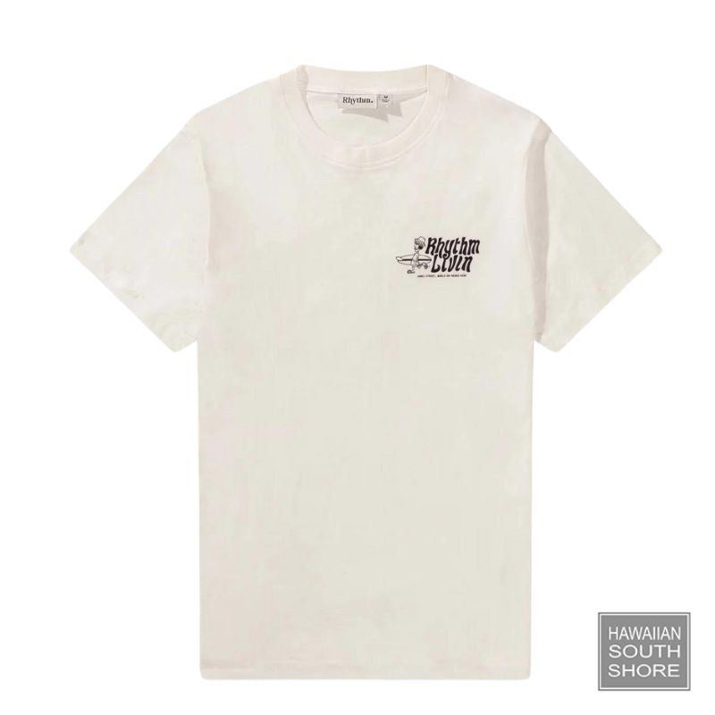 RHYTHM T-Shirt Livin' Tee (Small - XLarge) White -  - [Surfboards Surf Shop and Clothing Boutique Honolulu]