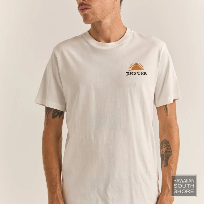 RHYTHM T-Shirt Awake (Small-Large) White -  - [Surfboards Surf Shop and Clothing Boutique Honolulu]