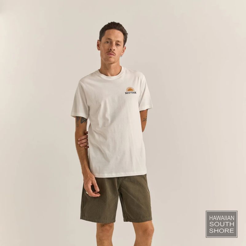 RHYTHM T-Shirt Awake (Small-Large) White -  - [Surfboards Surf Shop and Clothing Boutique Honolulu]