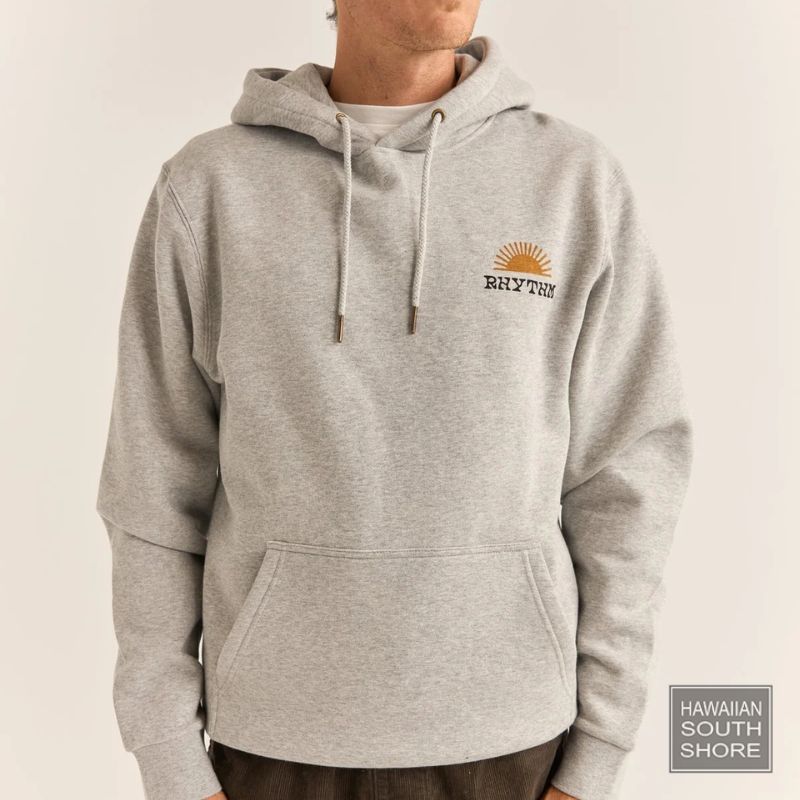 RHYTHM Sweater Hooded Fleece Awake (XSmall-XLarge) Grey Heather - CLOTHING - [Surfboards Surf Shop and Clothing Boutique Honolulu]