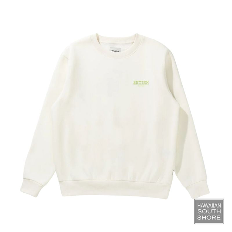 RHYTHM Sweater Crew Fleece Fungi (Small-Large) Vintage White - CLOTHING - [Surfboards Surf Shop and Clothing Boutique Honolulu]