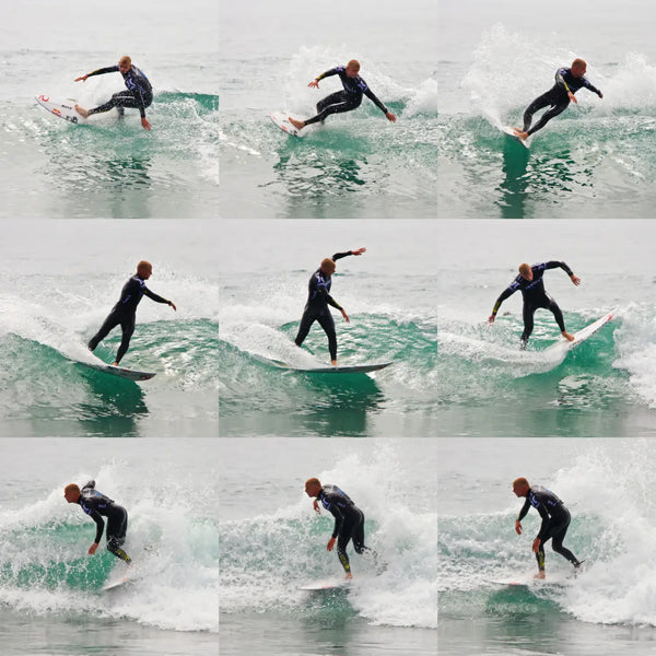 Mick Fanning cutback technique : Surfer performing roundhouse cutback - advanced surfing technique